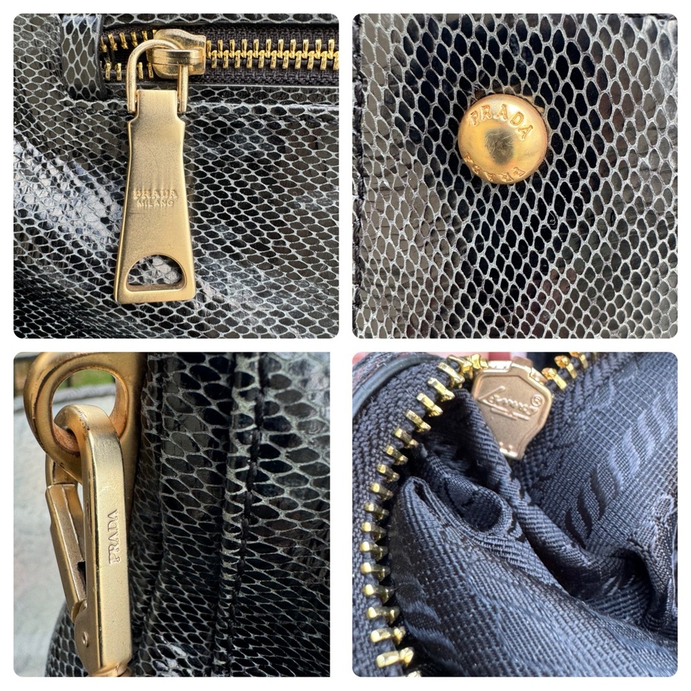 Authentic Prada Python Black Satchel Shoulder Bag - image 6